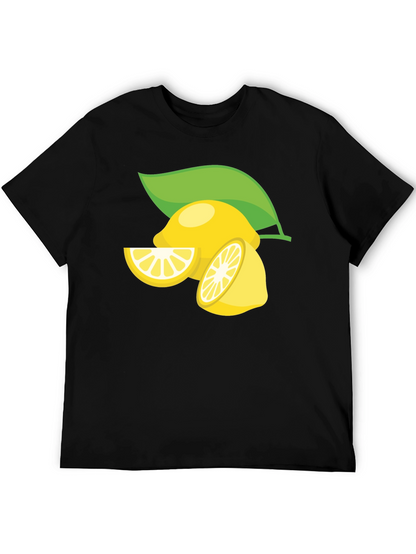 Lemon Graphic Print Black T-Shirt