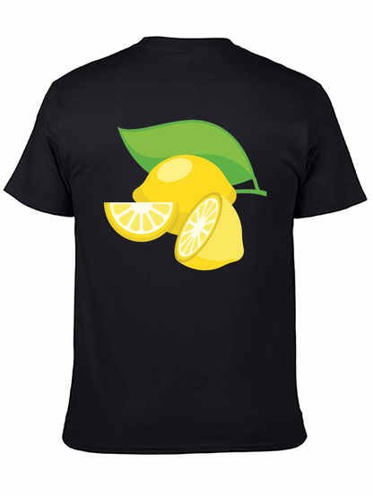 Lemon Graphic Print Black T-Shirt