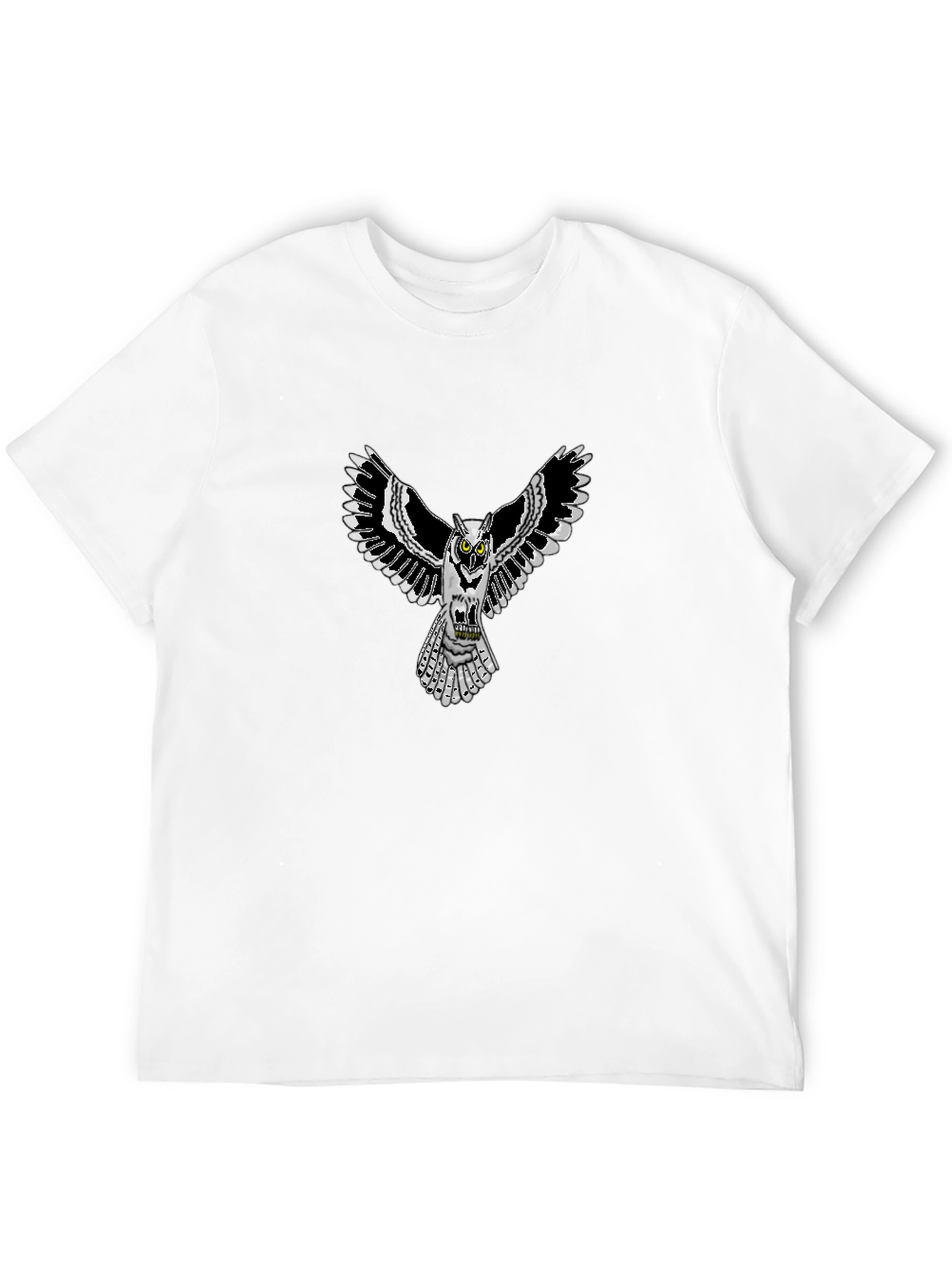 Owl Graphic Print Crew Neck Mens T-Shirt