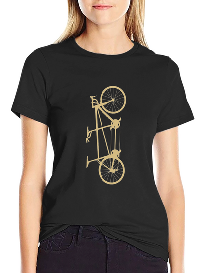 Unique Black T-Shirt with Bicycle Pulley Design