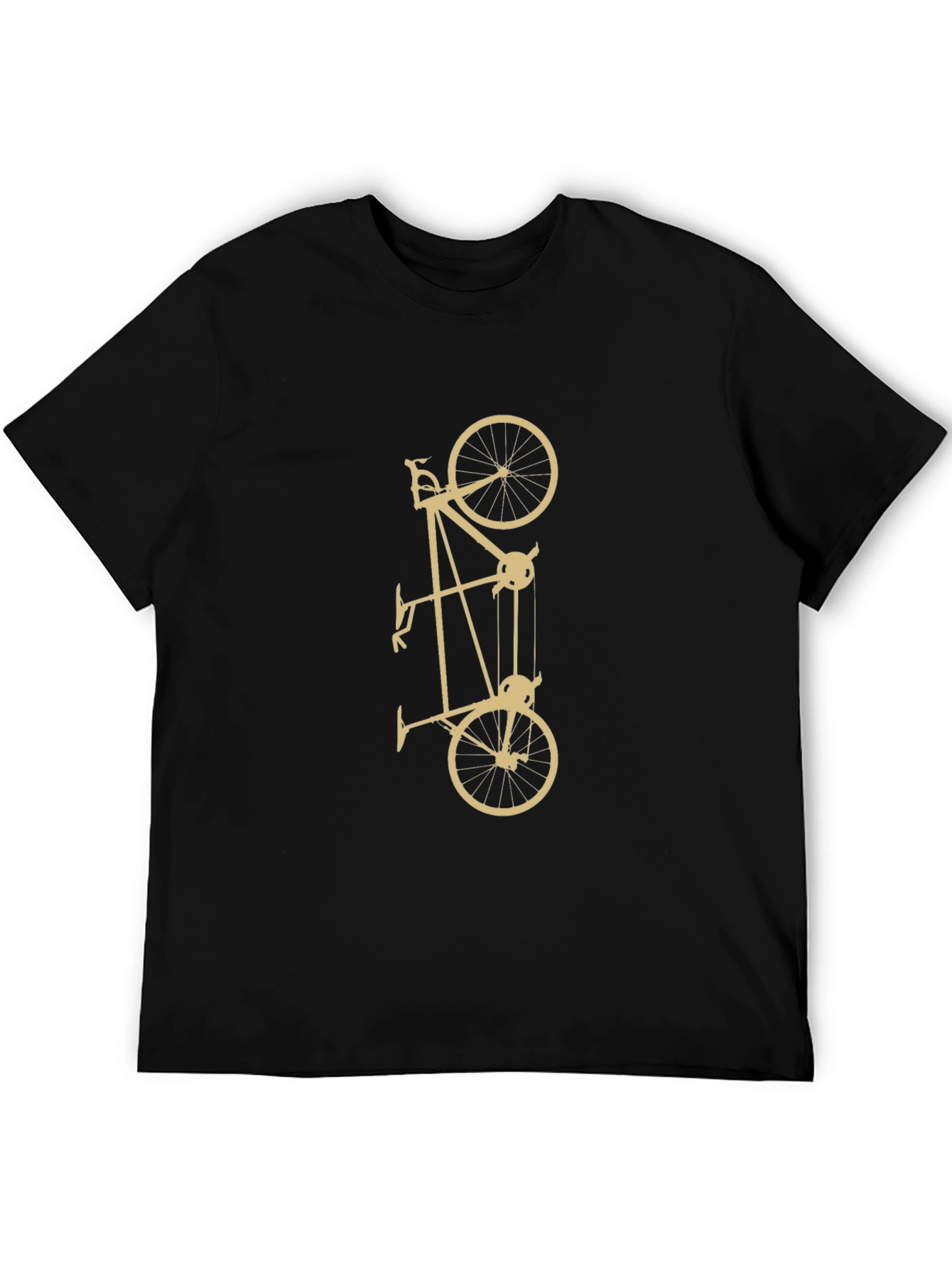 Unique Black T-Shirt with Bicycle Pulley Design