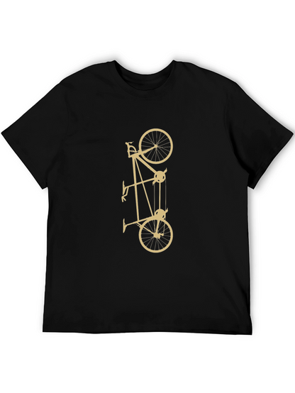 Unique Black T-Shirt with Bicycle Pulley Design