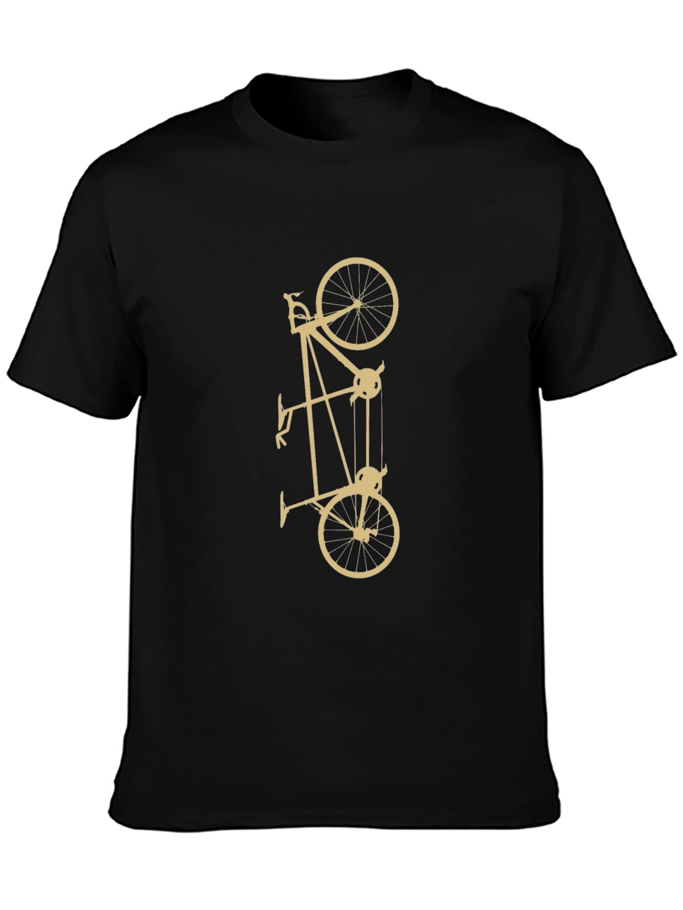 Unique Black T-Shirt with Bicycle Pulley Design