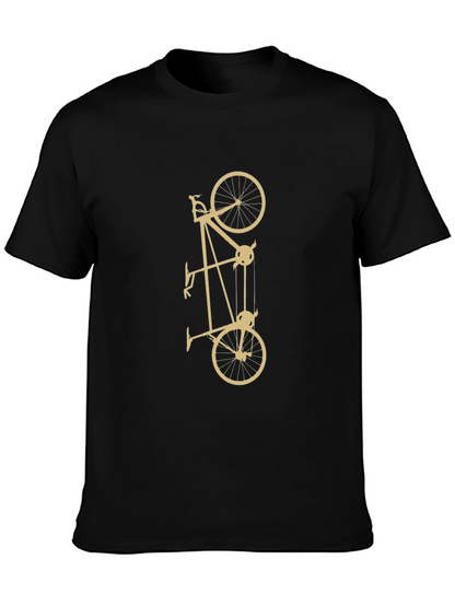 Unique Black T-Shirt with Bicycle Pulley Design