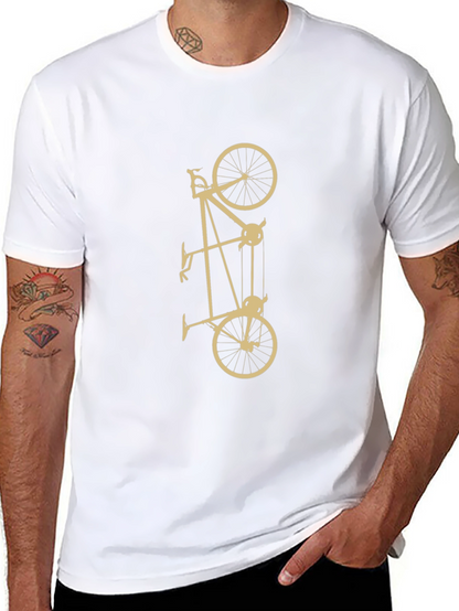 Unique Black T-Shirt with Bicycle Pulley Design