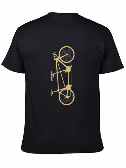 Unique Black T-Shirt with Bicycle Pulley Design