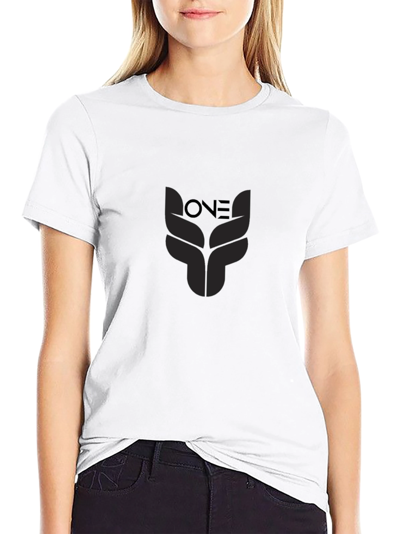 Black ONE Graphic Print T-Shirt