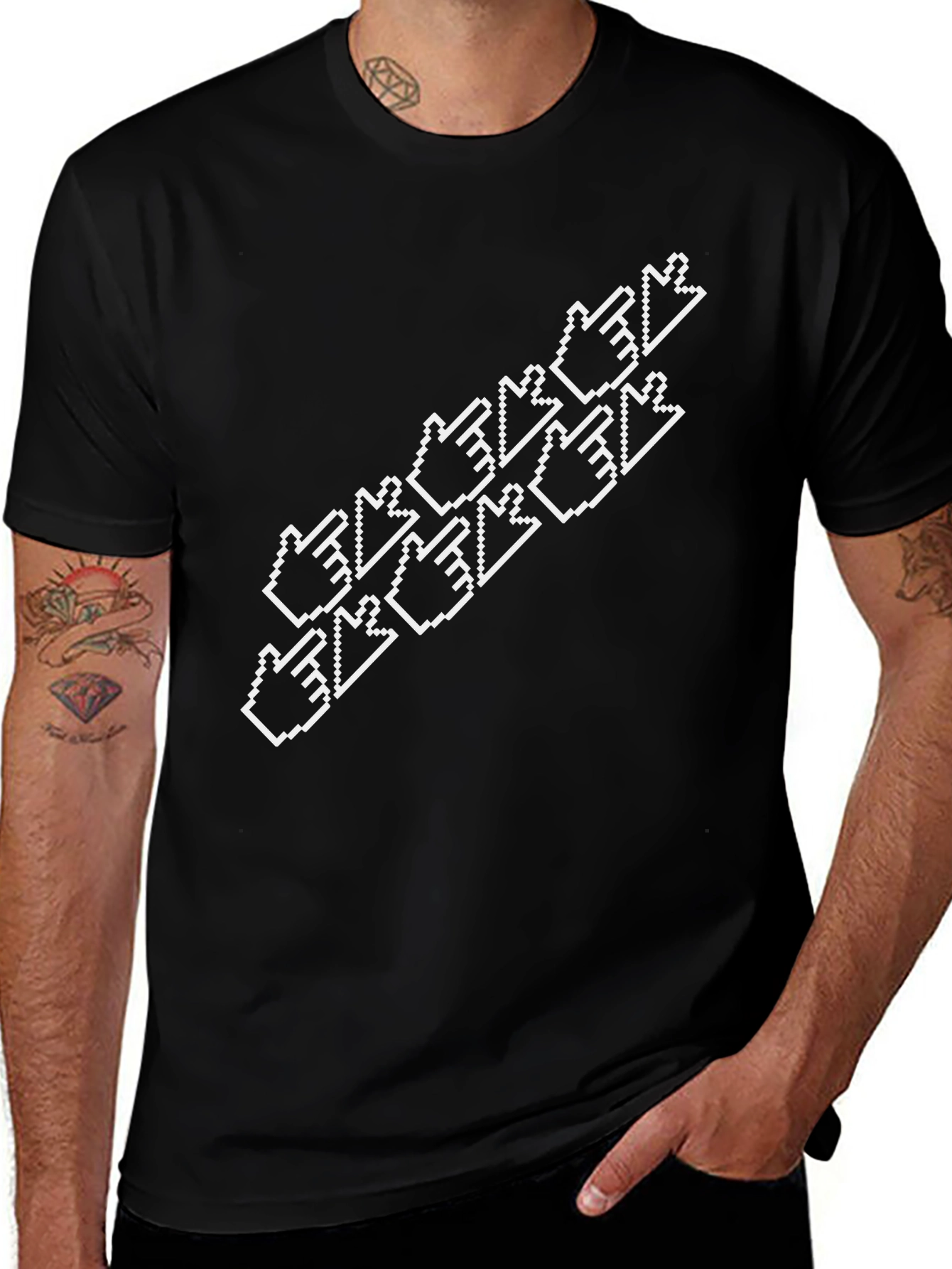 Pixel Hand T-Shirt - Retro Gaming Style