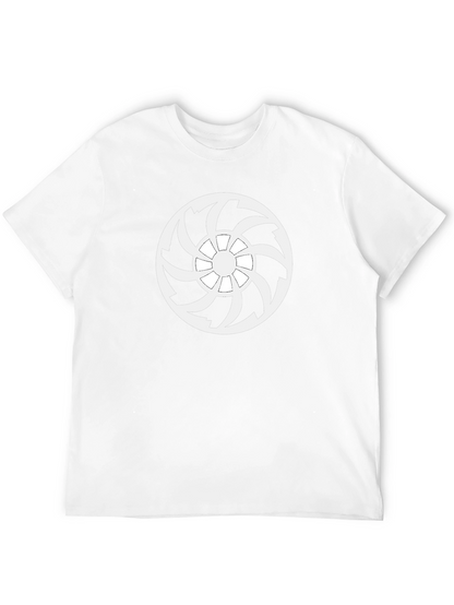 Black T-Shirt with White Turbine Graphic