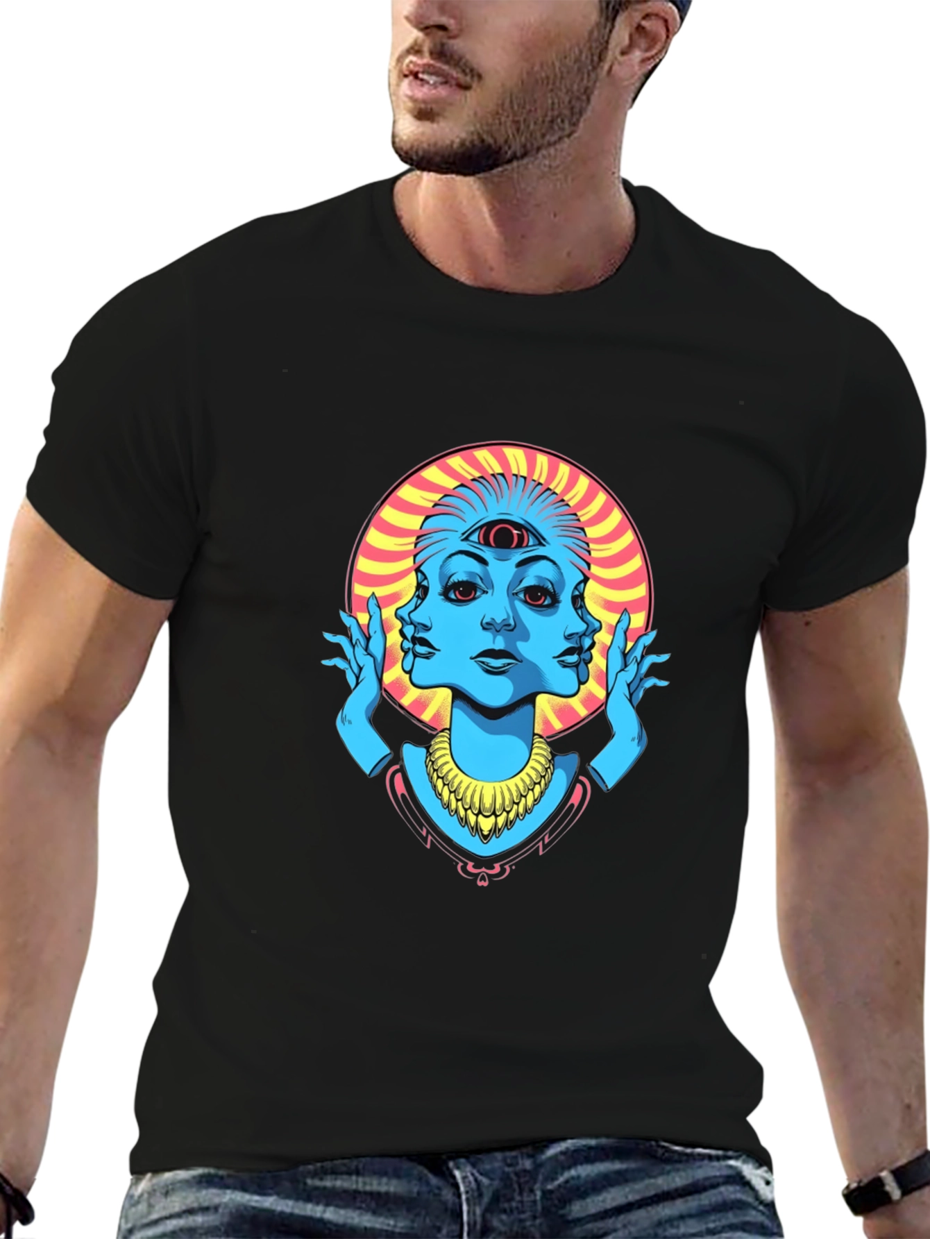 Third Eye Graphic Tee - Black Cotton Shirt