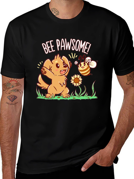 Bee Pawsome Dog T-Shirt - Cute Cartoon Style