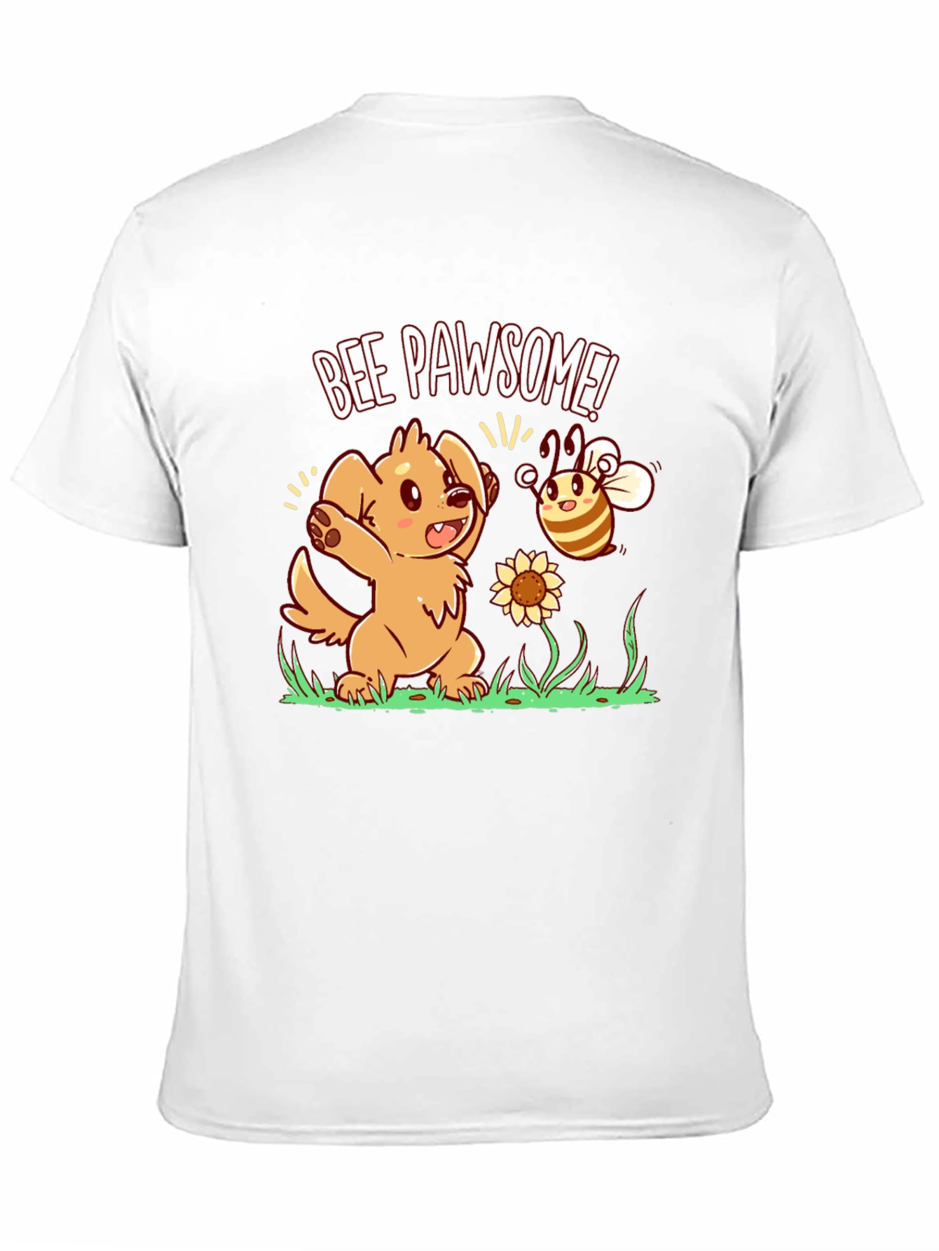 Bee Pawsome Dog T-Shirt - Cute Cartoon Style