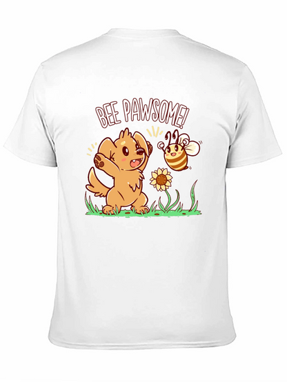 Bee Pawsome Dog T-Shirt - Cute Cartoon Style