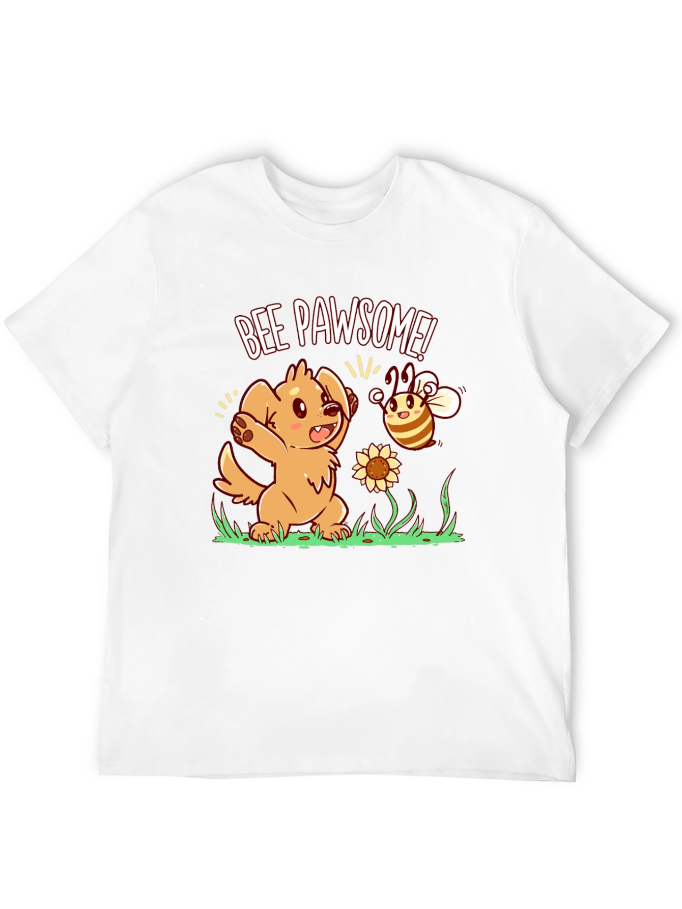 Bee Pawsome Dog T-Shirt - Cute Cartoon Style