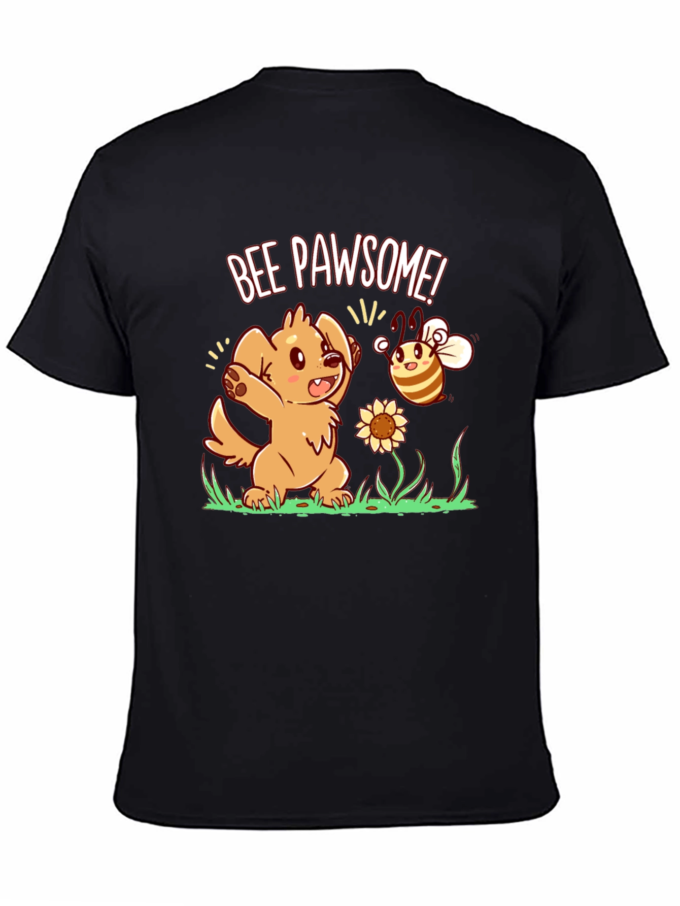 Bee Pawsome Dog T-Shirt - Cute Cartoon Style