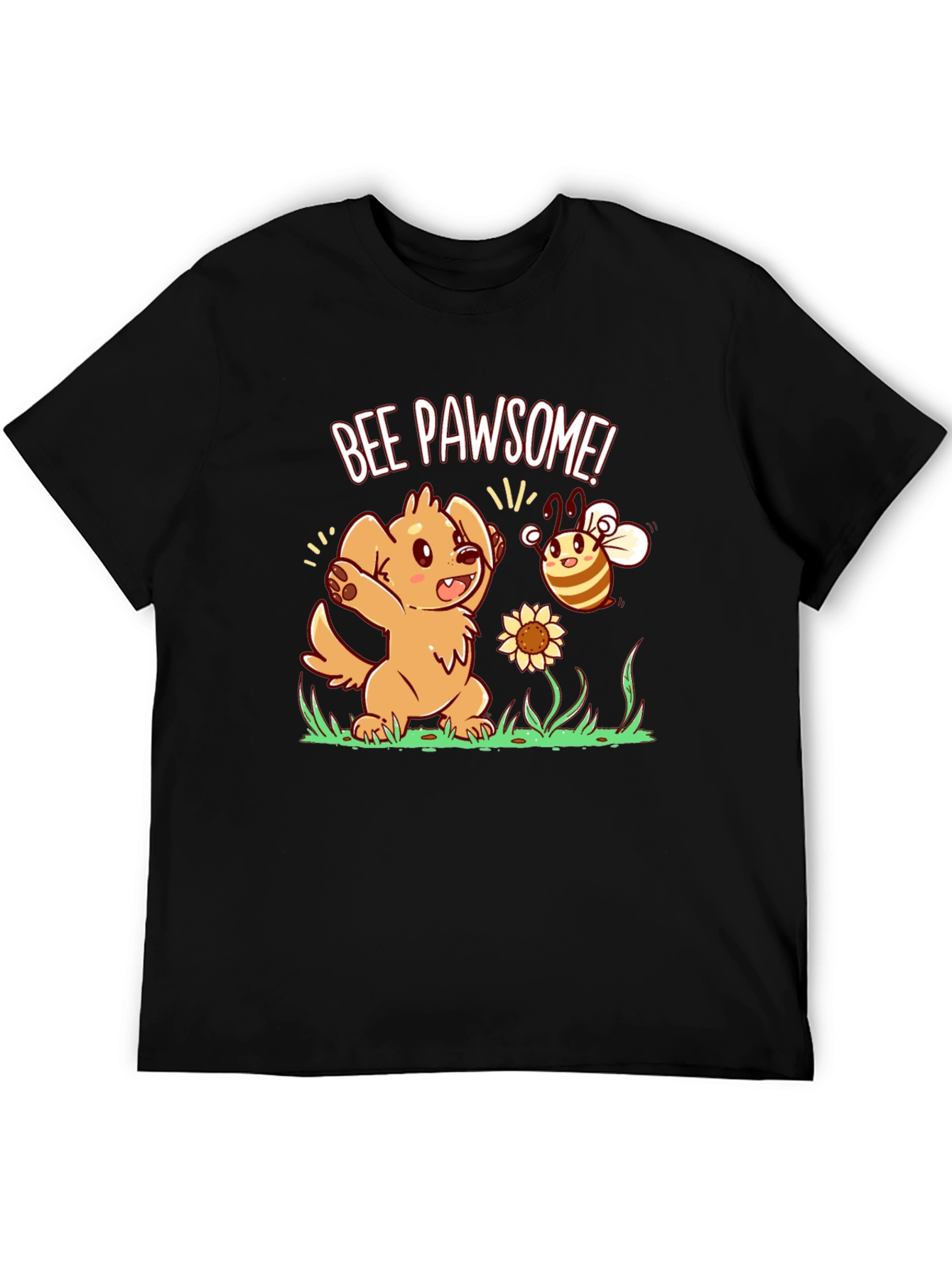 Bee Pawsome Dog T-Shirt - Cute Cartoon Style
