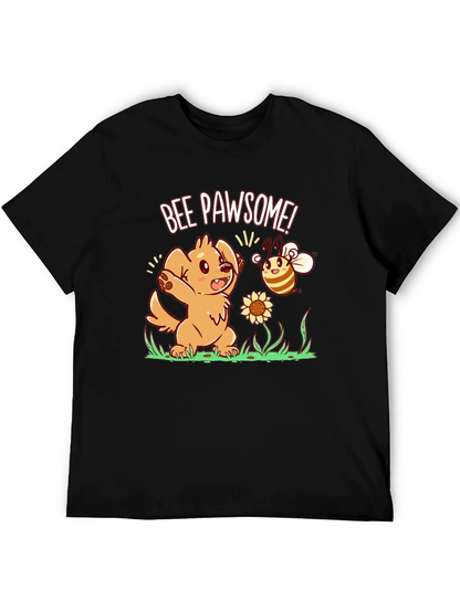 Bee Pawsome Dog T-Shirt - Cute Cartoon Style