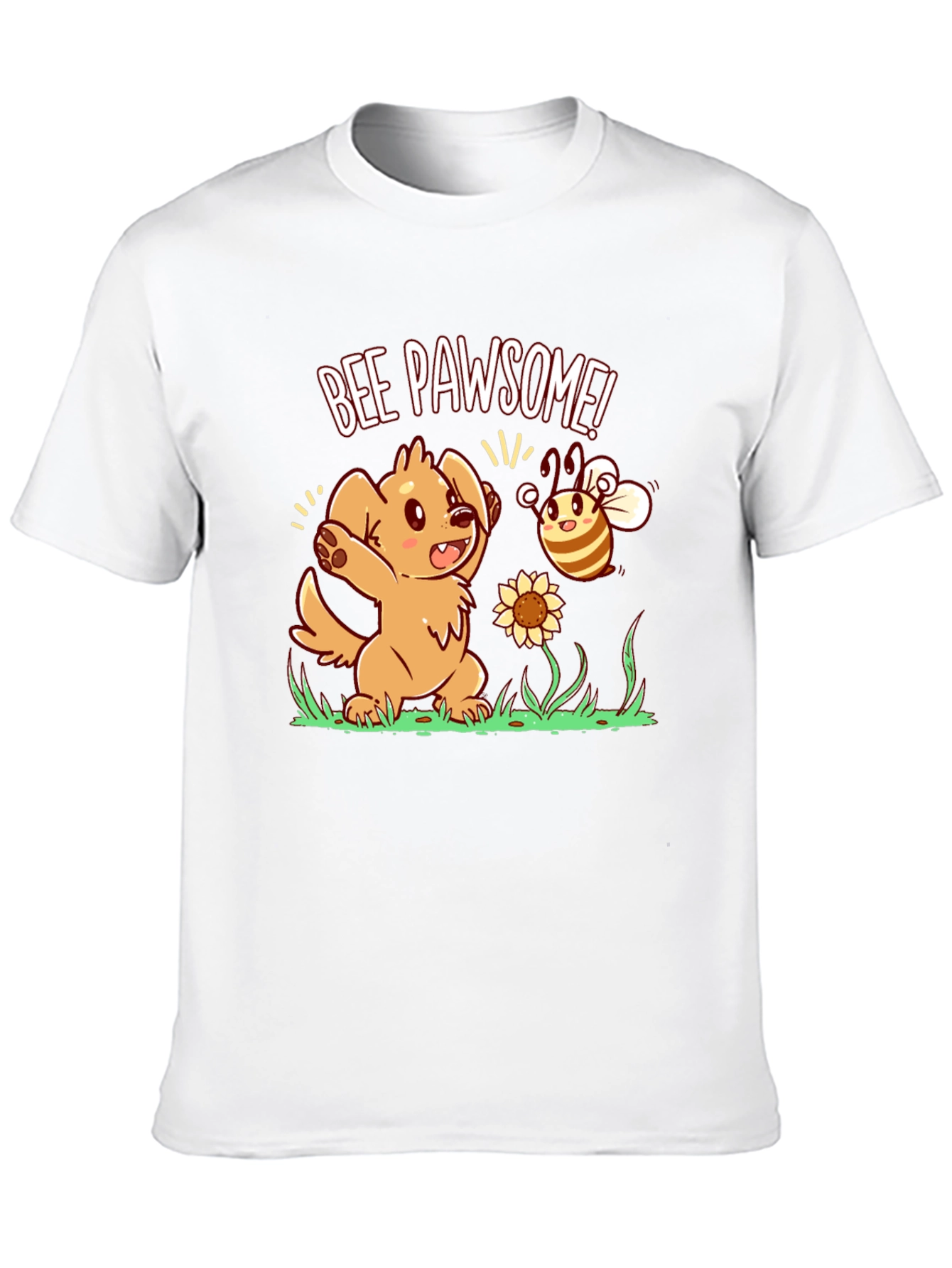 Bee Pawsome Dog T-Shirt - Cute Cartoon Style