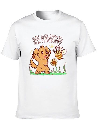 Bee Pawsome Dog T-Shirt - Cute Cartoon Style