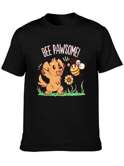 Bee Pawsome Dog T-Shirt - Cute Cartoon Style