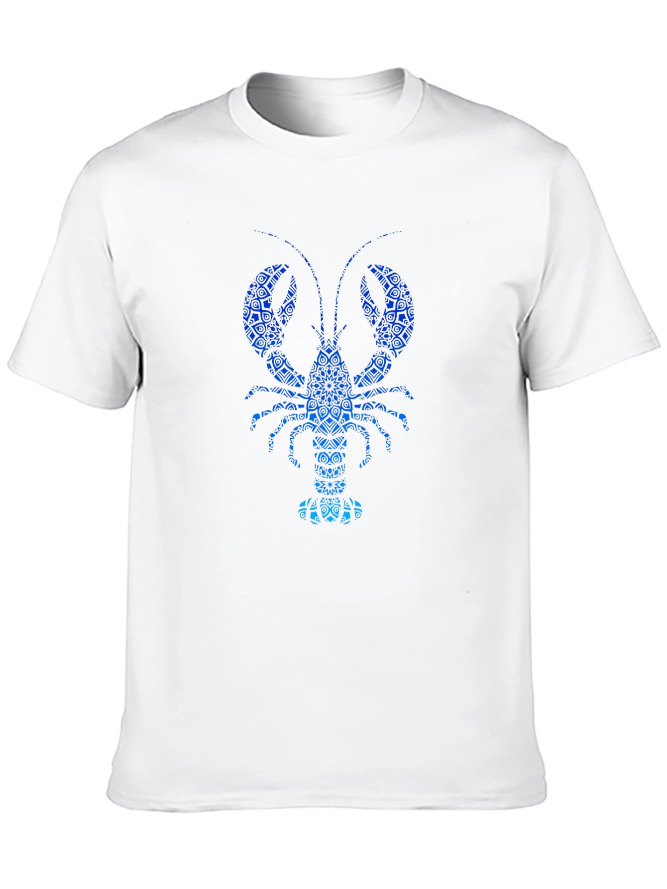 Blue Lobster Graphic Print Mens Black T-Shirt