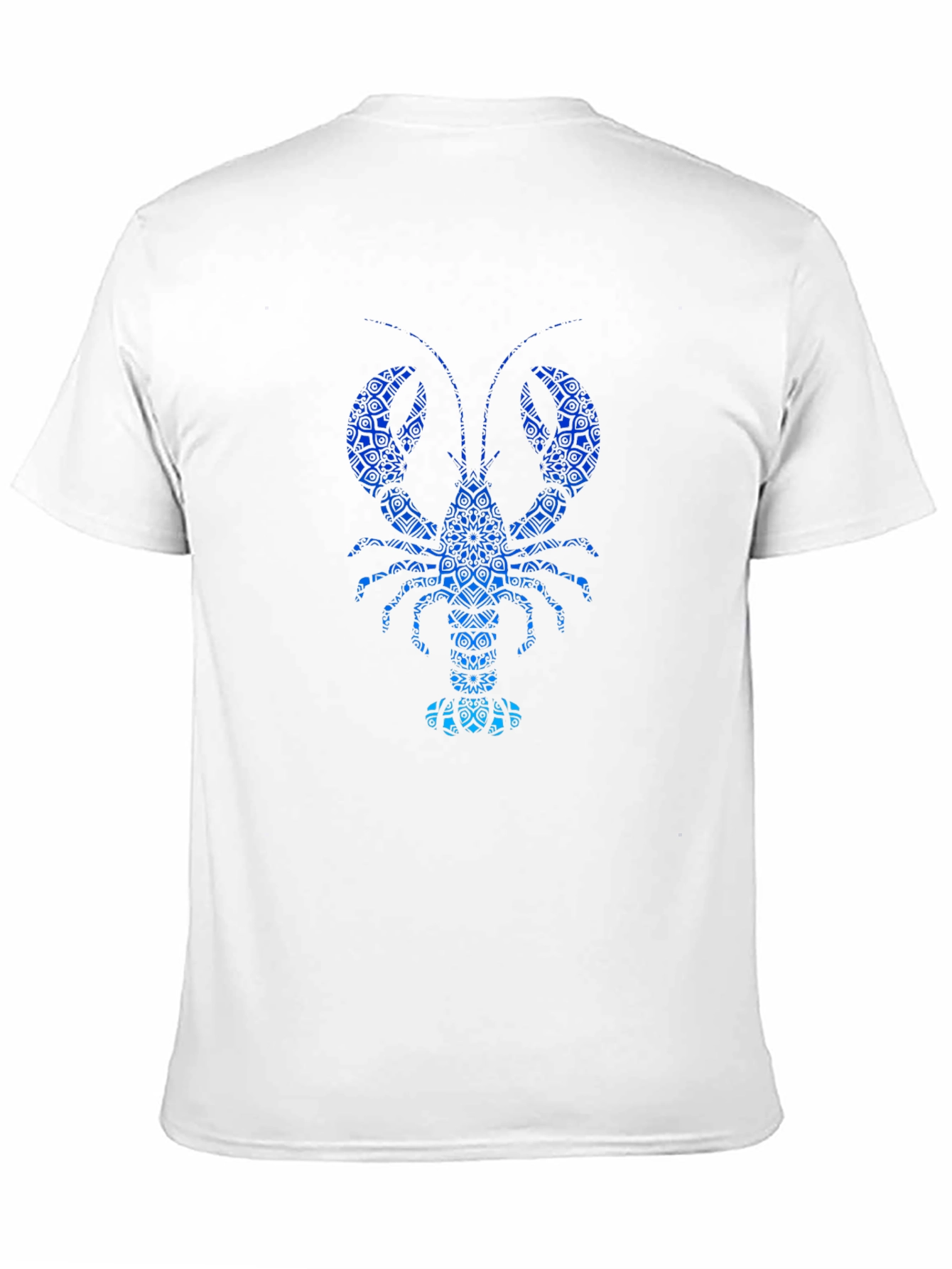 Blue Lobster Graphic Print Mens Black T-Shirt