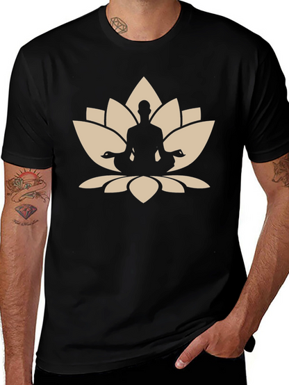 Lotus Meditation Black T-Shirt