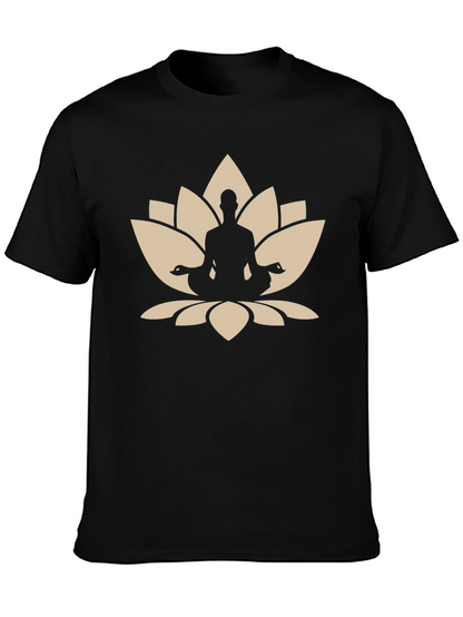 Lotus Meditation Black T-Shirt