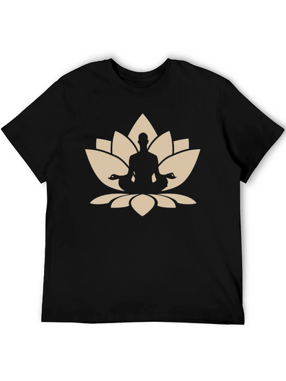 Lotus Meditation Black T-Shirt