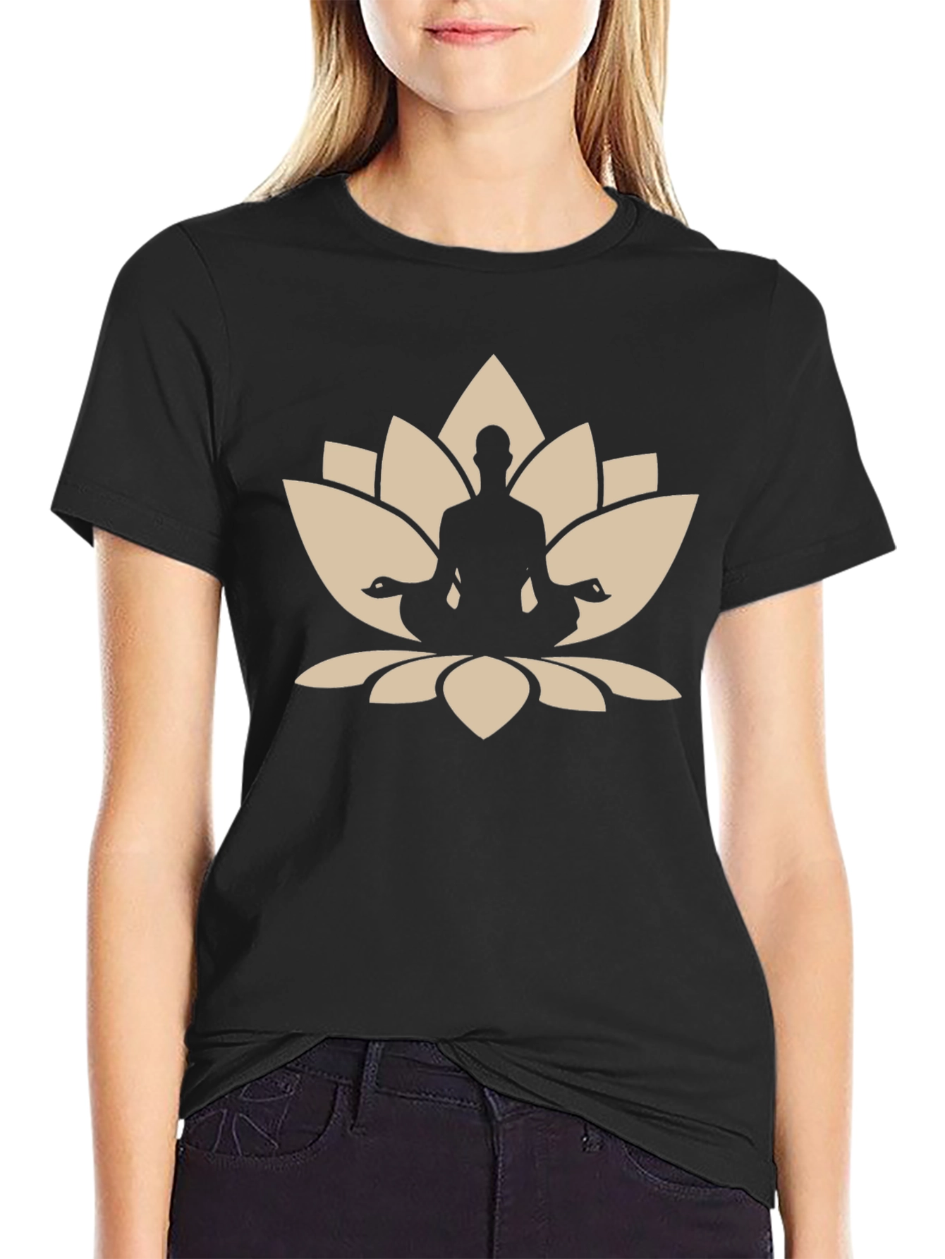 Lotus Meditation Black T-Shirt