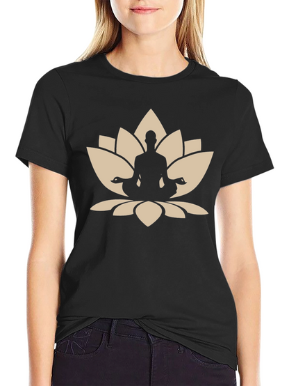 Lotus Meditation Black T-Shirt