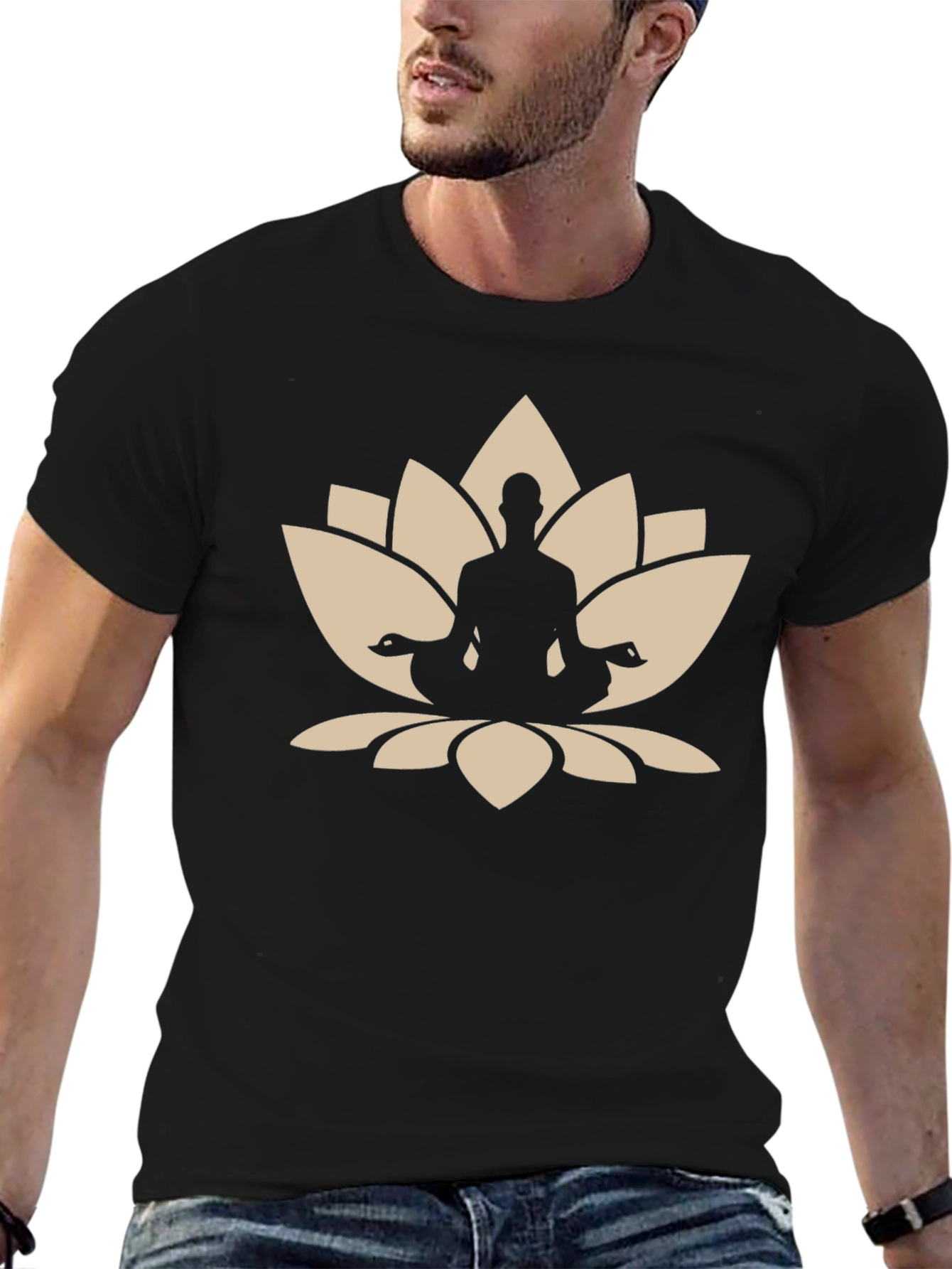 Lotus Meditation Black T-Shirt