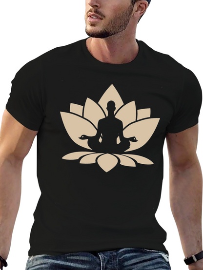 Lotus Meditation Black T-Shirt