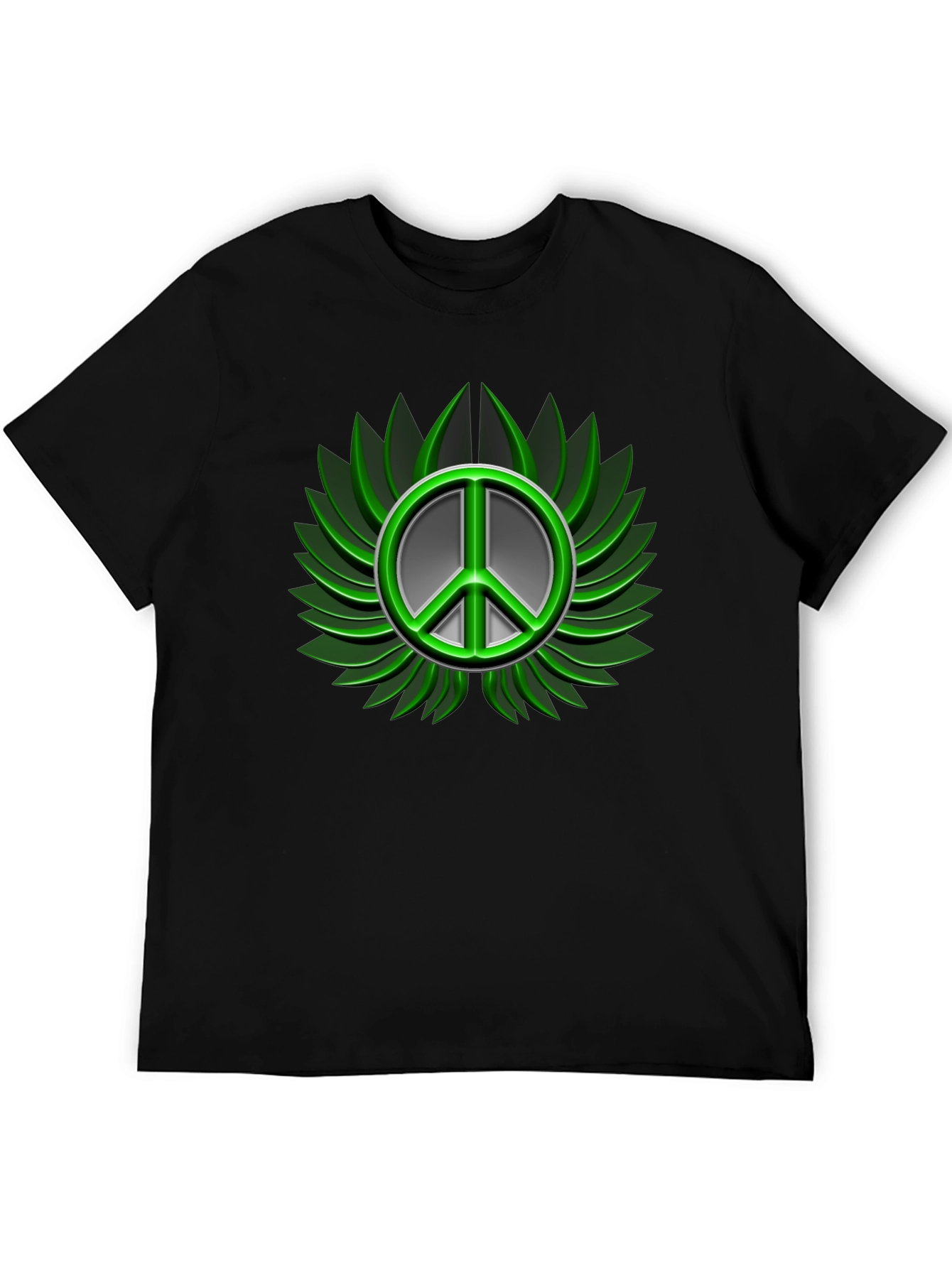 Peace Sign Graphic Black T-Shirt