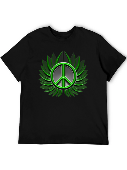 Peace Sign Graphic Black T-Shirt