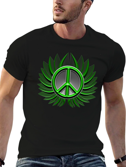 Peace Sign Graphic Black T-Shirt