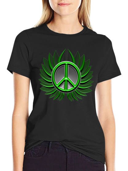 Peace Sign Graphic Black T-Shirt