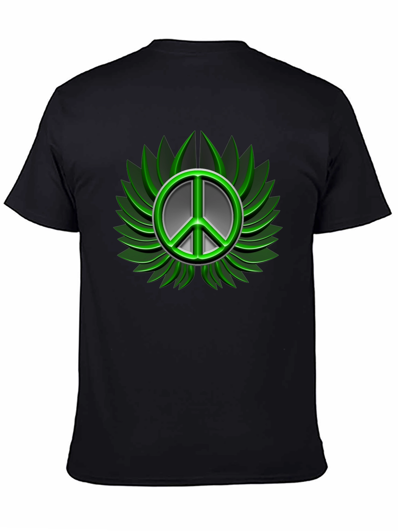 Peace Sign Graphic Black T-Shirt