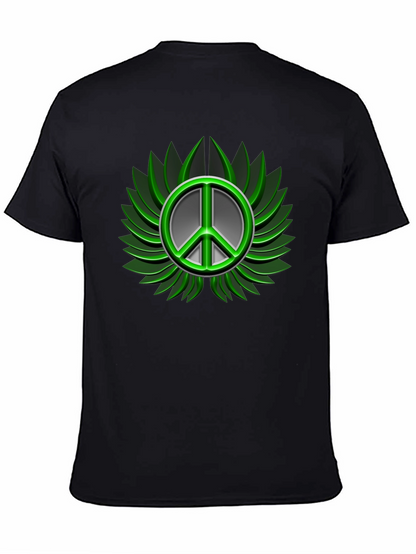 Peace Sign Graphic Black T-Shirt