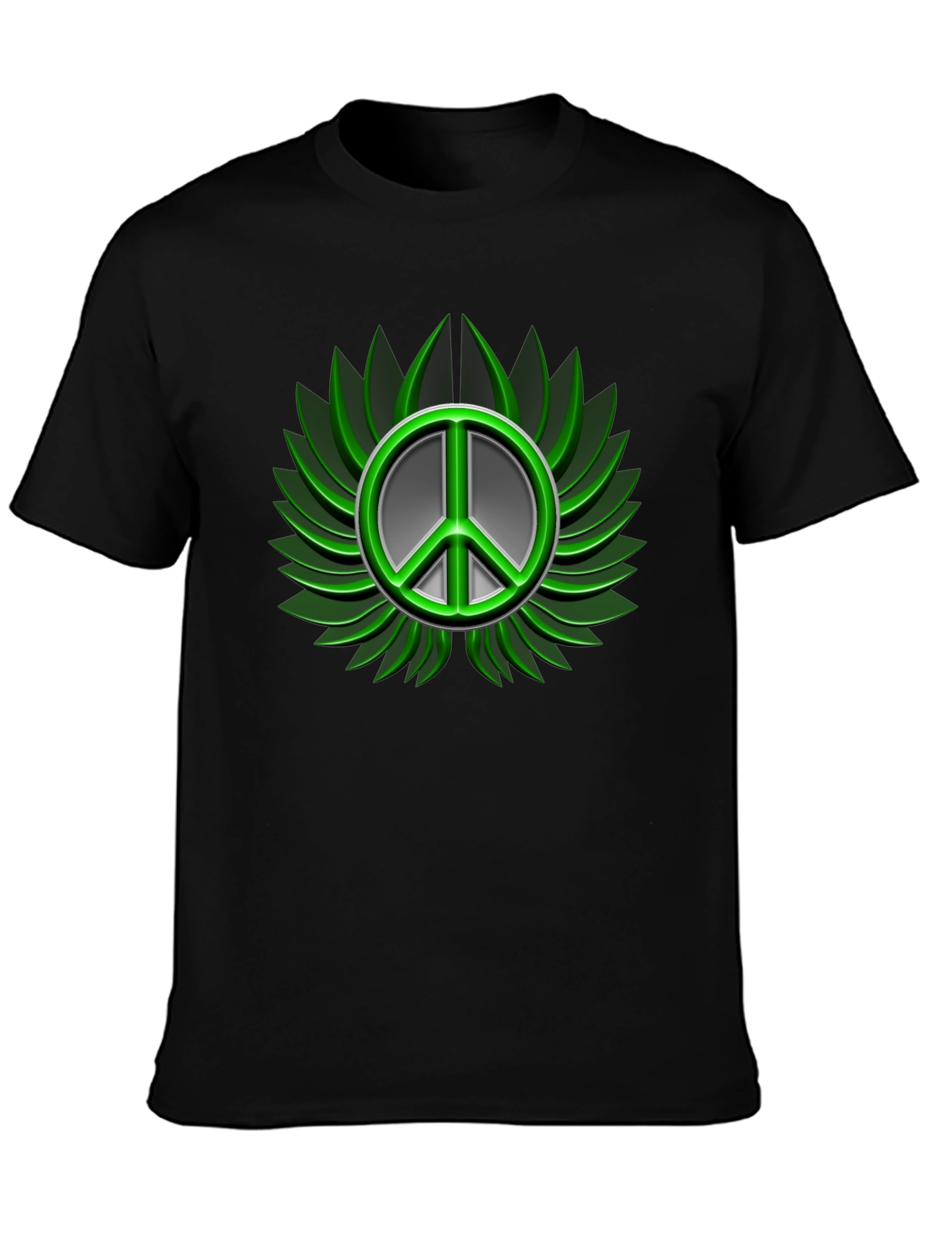 Peace Sign Graphic Black T-Shirt