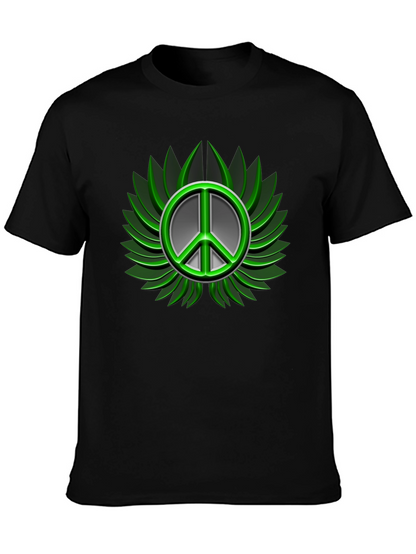 Peace Sign Graphic Black T-Shirt