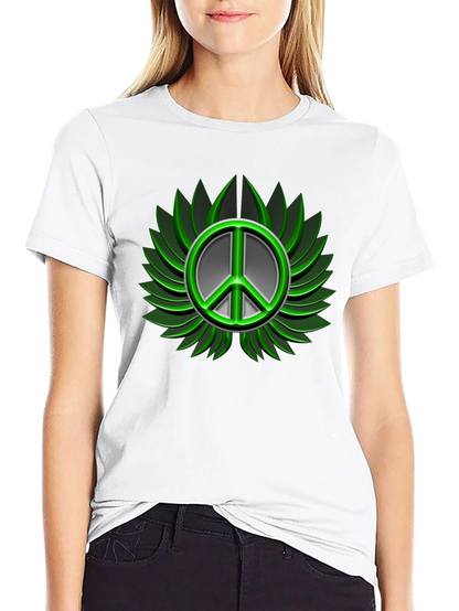 Peace Sign Graphic Black T-Shirt
