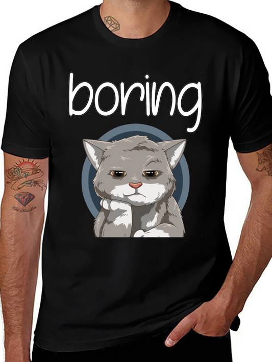 Boring Cat T-Shirt - Funny Graphic Tee