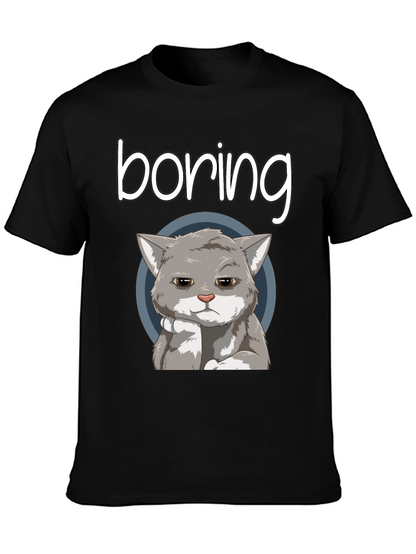 Boring Cat T-Shirt - Funny Graphic Tee