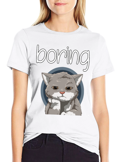 Boring Cat T-Shirt - Funny Graphic Tee