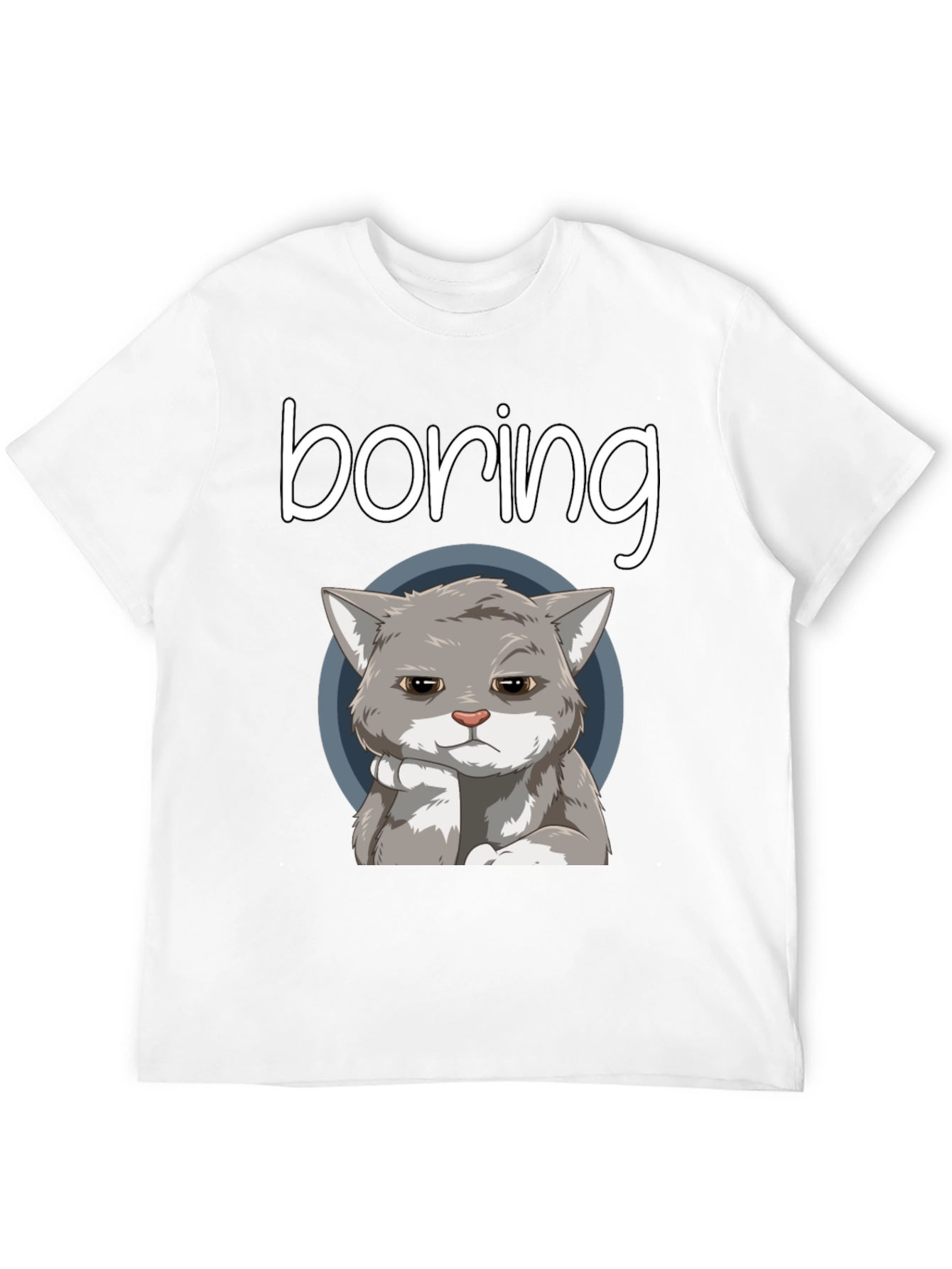 Boring Cat T-Shirt - Funny Graphic Tee