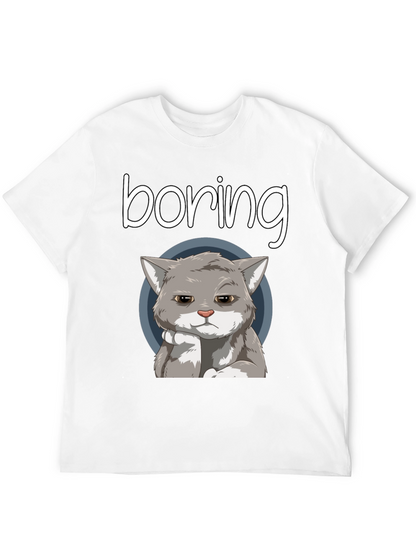Boring Cat T-Shirt - Funny Graphic Tee