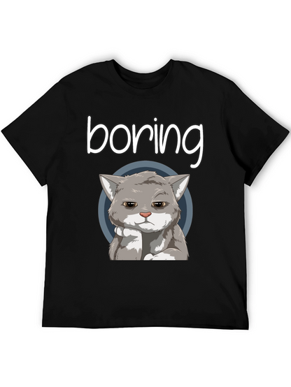 Boring Cat T-Shirt - Funny Graphic Tee