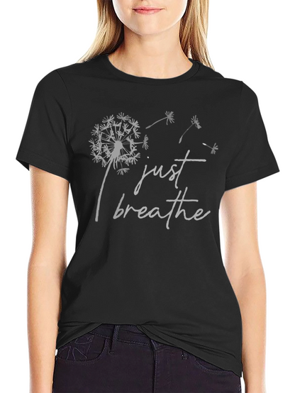 Just Breathe Dandelion Graphic Tee - Stylish Comfort