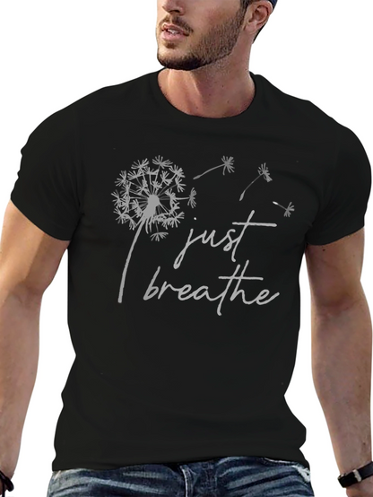 Just Breathe Dandelion Graphic Tee - Stylish Comfort